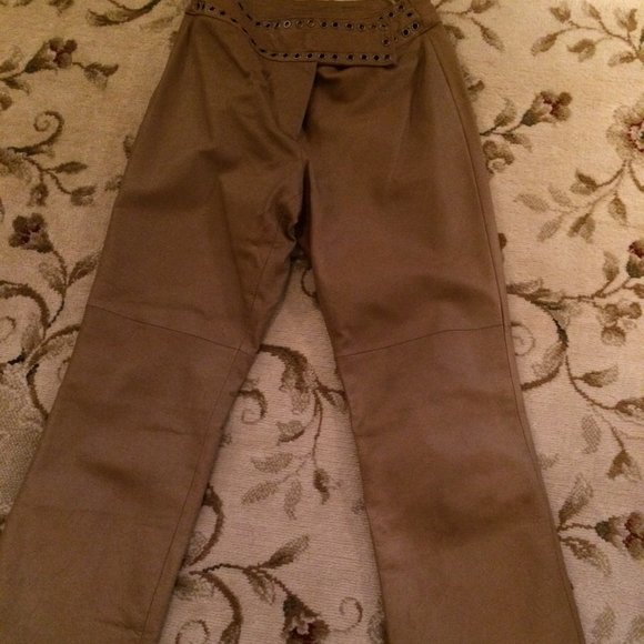 Newport News Pants - Leather Pants - Tan